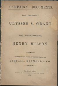 Cover to Campaign Documents for Ulysses S. Grant